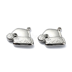 304 Stainless Steel Charms, Christmas Hat Charm, Stainless Steel Color, 12x12.5x2.5mm, Hole: 1mm(STAS-L022-344P)