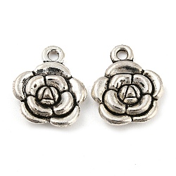 Alloy Pendants, Cadmium Free & Lead Free, Flower, Antique Silver, 15.5x13x3.5mm, Hole: 1.6mm, about 833pcs/1000g(FIND-G065-15AS)