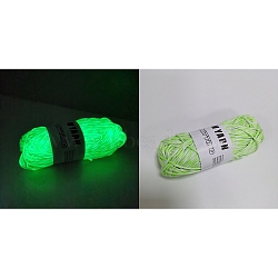 Luminous Two Tone Polyester Yarns, Glow in the Dark Yarn, for Weaving, Knitting & Crochet, Light Green, 2mm, about 53m/skein(PW-WG86519-02)