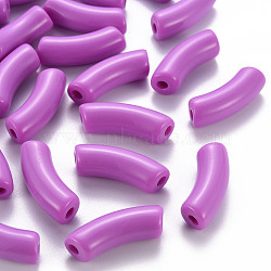 Opaque Acrylic Beads, Curved Tube, Medium Orchid, 36x13.5x11.5mm, Hole: 4mm, about 133pcs/500g(MACR-S372-001B-S015)