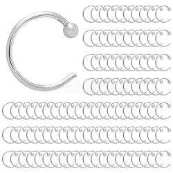 100Pcs C-Shaped 304 Stainless Steel Ear Cuff Findings, Stainless Steel Color, 9x10x2mm, Inner Diameter: 8.4mm, Pin: 0.7mm(STAS-DC0011-64)