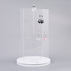360°Rotating Organic Glass Earring Display Stand, Earring Display Tower, Clear, 34x20cm(EDIS-E025-09)