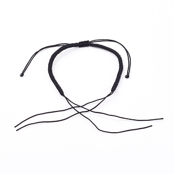 Braided Nylon Thread Bracelet Making, Black, 1-3/8 inch(3.55~5.05cm)