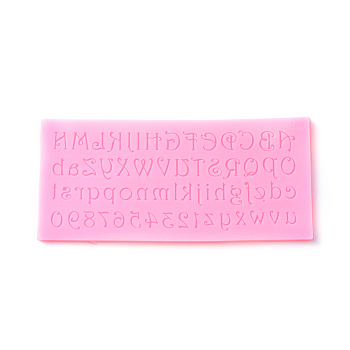Food Grade Silicone Molds, Fondant Molds, For DIY Cake Decoration, Chocolate, Candy, UV Resin & Epoxy Resin Jewelry Making, Letter and Number, Pink, 187x84x5mm