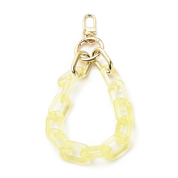 Transparent Acrylic Cable Chain Wristlet Straps, with Swivel Clasps, Purse Accessories, Champagne Yellow, 310mm