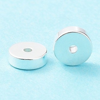 201 Stainless Steel Spacer Beads, Flat Round/Disc, Silver, 6x2mm, Hole: 1.2mm