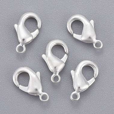 Silver Color Plated Brass Lobster Claw Clasps(X-KK-901-S-NF)-2