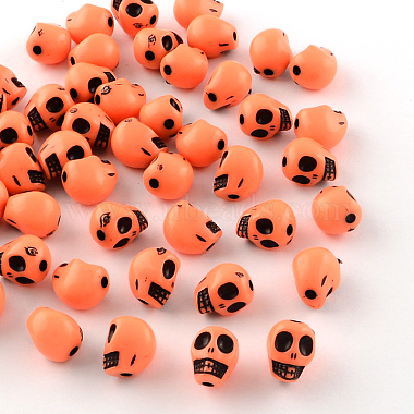 10mm Coral Skull Acrylic Beads