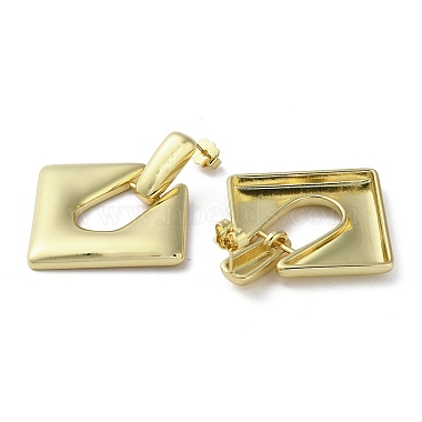 Rack Plating Brass Hollow Rhombus Dangle Stud Earrings(EJEW-M237-09G)-2