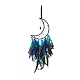 Iron Wire Woven Web/Net with Feather Pendant Decorations(AJEW-B017-32)-1