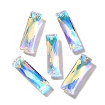 Glass Pendants, Rectangle, AB Color, Faceted, Clear AB, 25x7x5mm, Hole: 1.5mm(X-GLAA-I057-18A)
