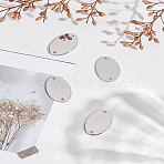 4Pcs Zinc Alloy Connector Charms, Oval, Stamping Blank Tag, Platinum, 30x19x1.3mm, Hole: 2mm(FIND-LP0004-90)