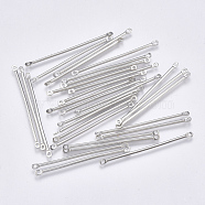 Iron Bar Links connectors, Nickel Free, Platinum, 40x2x1.2mm, Hole: 1mm(IFIN-T007-09P-NF)