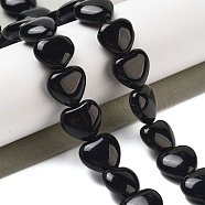 Natural Obsidian Beads Strands, Heart, 11~11.5x12x6mm, Hole: 1.1mm, about 36pcs/strand, 15.35 inch(39cm)(G-B022-37C)