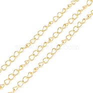 Brass Curb Chains, Long-Lasting Plated, Soldered, with Spool, Cadmium Free & Lead Free, Real 18K Gold Plated, 4.3x3x0.5mm(CHC-O001-02G)