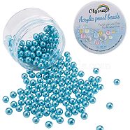 Olycraft Eco-Friendly Plastic Imitation Pearl Beads, High Luster, Grade A, No Hole Beads, Round, Light Sea Green, 8mm, 200pcs/box(MACR-OC0001-06)