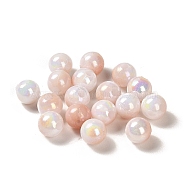Opaque Acrylic Beads, Gradient Colorful, Round , Misty Rose, 6mm, Hole: 1.8mm, about 5000pcs/500g(OACR-Z016-01B-09)