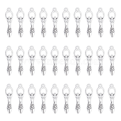 60Pcs Tibetan Style Alloy Pendants, Spiral Goddess, Antique Silver, 31x8x3mm, Hole: 1.8mm(FIND-GA0008-22)
