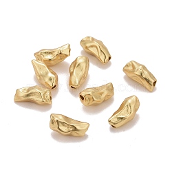 Brass Beads, Twist Nuggets, Cadmium Free & Nickel Free & Lead Free, Long-Lasting Plated, Real 18K Gold Plated, 10x5x5mm, Hole: 1mm(KK-M229-77G)
