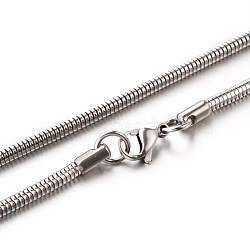 304 Stainless Steel Snake Chain Necklaces, Stainless Steel Color, 23.6 inch(59.9cm), 3.2mm(STAS-M174-005P-3.2B)