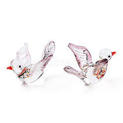 Handmade Lampwork Home Decorations, 3D Bird Ornaments for Gift, Clear, 66~75x47.5~51x38~44.5mm(LAMP-T011-61)