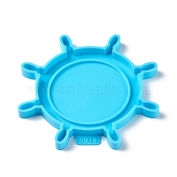 DIY Picture Frame Silicone Molds, Resin Casting Molds, For UV Resin, Epoxy Resin Craft Making, Rudder, Deep Sky Blue, 123x115x9mm, Inner Diameter: 121mm(DIY-C014-04F)