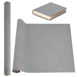 DIY Imitation Leather Fabric, with Paper Back, Kraft Cardboard Mailing Tubes and Handmade Soap Wrap Bands, Gray, 430x1000mm, 1 sheet(DIY-OC0012-30C)
