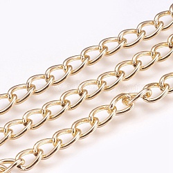Aluminium Twisted Chains, Curb Chains, Unwelded, Light Gold, 9x6x1.5mm(X-CHA-K002-02LG)