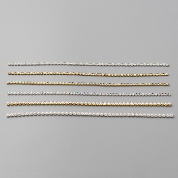 Alloy Rhinestone & Plastic Imitation Pearl Chains, Nail Art Decoration Accessories, Mixed Color, 13~13.2cm