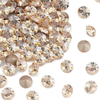 Preciosa&reg MAXIMA Crystal Round Stones, Czech Crystal, Dura Foiling, Round(431 11 615 Chaton), 00030 244 Golden Honey, SS29(6.15~6.35mm)