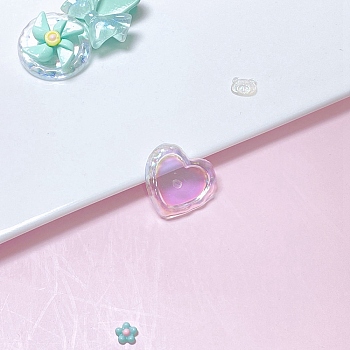 Transparent Plastic Cabochons, Heart, 28x26mm