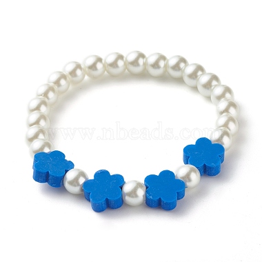 Bracelet extensible perles de fleurs pour enfants(BJEW-JB07188)-2