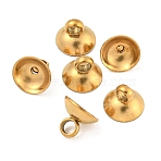 304 Stainless Steel Bead Cap Pendant Bails, for Globe Glass Bubble Cover Pendants Ion Plating(IP), Golden, 5mm,Hole:1.50mm(STAS-G224-24G-07)