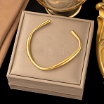 304 Stainless Steel C-Shaped Cuff Bangles for Women, Golden, 1/8~1/4 inch(0.3~0.5cm), Inner Diameter: 2-1/4 inch(5.7x5.75cm)(BJEW-G759-02G)