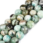 Natural Green Line Jasper  Beads Strands, Round, 12~12.5mm, Hole: 0.9~1mm, about 32~33pcs/strand, 15.35~15.75''(39~40cm)(G-B128-A03-05)