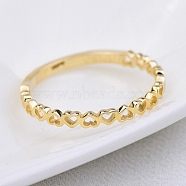 Alloy Finger Rings, Hollow Heart, Golden, US Size 9(18.9mm)(PW-WG37491-09)