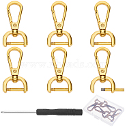 Gorgecraft Alloy Lock Catch, for Bag Buckle Accessories Makings, with Iron Screwdriver, Golden, Lock Catch: 4.8x2.45x0.7cm, Inner Diameter: 1.6x0.55cm(DIY-GF0005-07G)