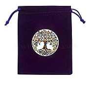 Velvet Jewelry Storage Drawstring Pouches, Rectangle Jewelry Bags, for Witchcraft Articles Storage, Tree of Life, 15x12cm(WICR-PW0007-05C)