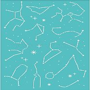 Self-Adhesive Silk Screen Printing Stencil, for Painting on Wood, DIY Decoration T-Shirt Fabric, Turquoise, Constellation Pattern, 195x140mm(DIY-WH0337-021)