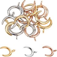 304 Stainless Steel Pendants, Double Horn/Crescent Moon, Golden & Stainless Steel Color, 16.5x14.5x2mm, Hole: 2.3mm, 15pcs/box(STAS-UN0004-41)