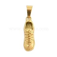 Ion Plating(IP) 304 Stainless Steel Pendants, Shoes Charm, Golden, 23x7x7mm, Hole: 3x7.5mm(STAS-D112-08G)