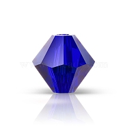 Preciosa&reg Crystal Beads, Czech Crystal, Bicone(451 69 302 Rondelle), 30240 Cobalt Blue, 4mm, Hole: 0.8mm(Y-PRC-BA4-30240)