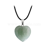 Natural Green Aventurine Charms, with Silver Tone Metal Findings, Heart, 16x6mm(HEAR-PW0001-057-29)
