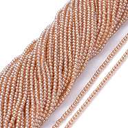 Electroplate Glass Beads Strands, Pearl Luster Plated, Round, Sandy Brown, 2.5mm, Hole: 0.7mm, about 177pcs/Strand, 14.09 inch(35.8cm)(EGLA-K014-A-PL02)