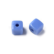 Opaque Acrylic Beads, Cube, Cornflower Blue, 12.5x12.5x12.5mm, Hole: 3.5mm, about 263pcs/500g(MACR-S373-141-A02)