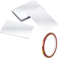 Nbeads Aluminum Blank Thermal Transfer Business Cards, with Rectangle Plastic Box and PP Insulation Heat-resistant Tape, White, 86x54x0.1mm, 50pcs/box(DIY-NB0005-07)