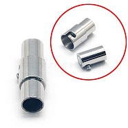 304 Stainless Steel Locking Tube Magnetic Clasps, Column, 18x6mm, Hole: 4mm(X-STAS-E006-65)