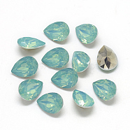 Pointed Back Resin Rhinestone Cabochons, teardrop, Turquoise, 18x13x7.5mm, about 110pcs/bag(RESI-T014-13x18mm-A20)
