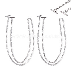 Iron Cable Chain Bag Handles, with T-Bar Clasps, for Purse Making, Platinum, 100cm(DIY-WH0366-55P)