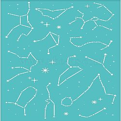 Self-Adhesive Silk Screen Printing Stencil, for Painting on Wood, DIY Decoration T-Shirt Fabric, Turquoise, Constellation Pattern, 195x140mm(DIY-WH0337-021)